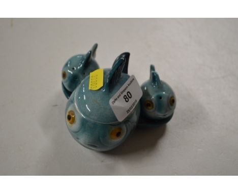 A Goebel novelty cruet set in the form of fish 