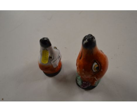 Two19th Century Staffordshire stirrup cups - one AF