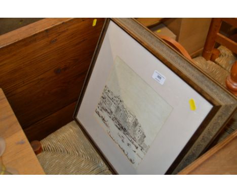 A gilt framed print depicting a Venetian scene 