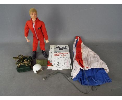 Palitoy, Action Man - An unboxed Palitoy Action Man Red Devil Parachutist. The lot includes a blonde flock haired figure with