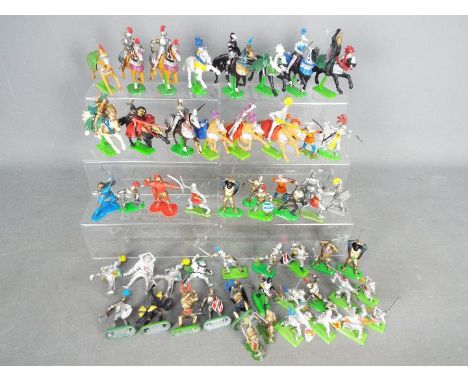 Britains - Lone Star - A collection of 50 Medieval knights and soldiers, some mounted in various scales including Britains, L