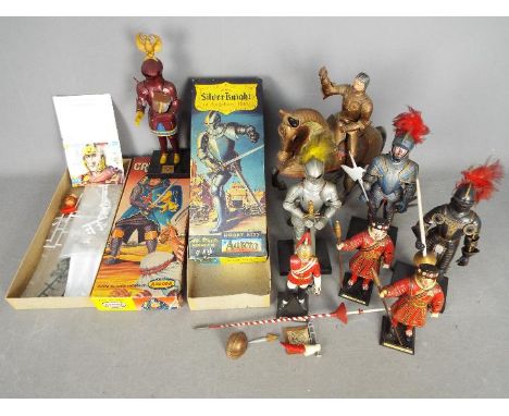 Aurora, Airfix - An assembly of built plastic model kits depicting mainly 1:8 scale Medieval Knights. Lot includes Aurora 'Th