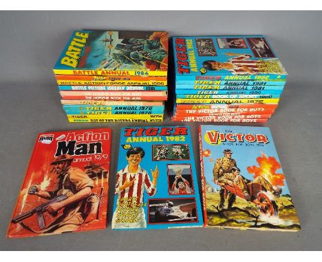 Tiger - The Victor Book - Battle Action -  A collection of 25 vintage children's annuals including  The Hotspur Book For Boys