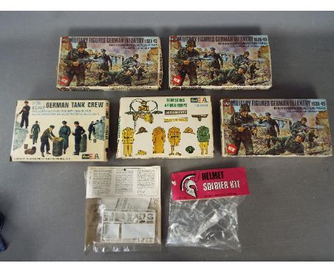 Airfix, Revell, Other - A collection of seven boxed / packeted plastic model soldier kits in various scales. Lot includes Air