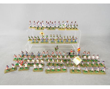 Airfix, Napoleonic - A large painted collection of over 100 mainly 1:72 scale / 25mm (or similar) plastic Napoleonic soldiers