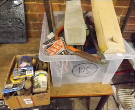 2 CARTONS OF MIXED HAND TOOLS INCL; BOW SAWS, GARDEN HAND TOOLS &amp; OPEN ENDED WRENCHES     