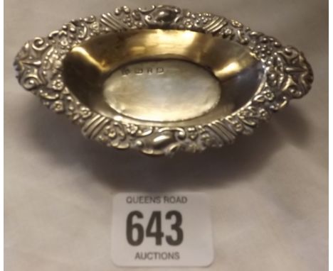 A VICTORIAN SILVER BOAT SHAPED DISH - B'HAM 1899 