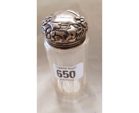 AN ART NOUVEAU SILVER TOP JAR – LONDON 1908