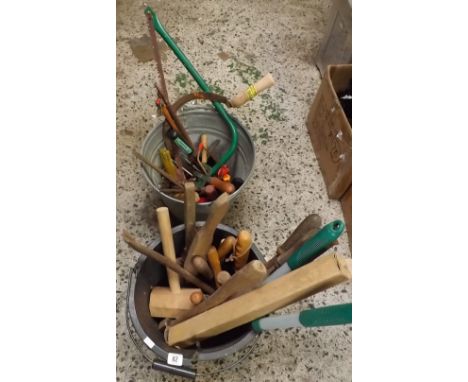 2 BUCKETS OF VARIOUS HAND TOOLS     
