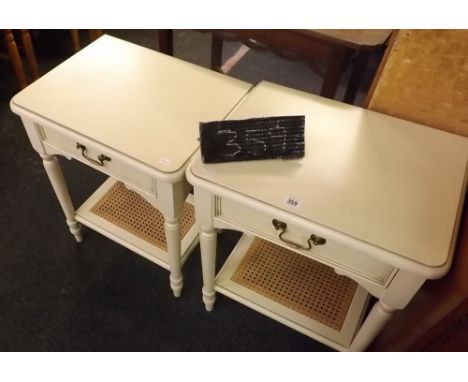 PAIR OF BEDSIDE TABLES WITH DRAWER &amp; SHELF UNDER   