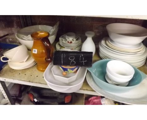 SHELF WITH LARGE QTY OF CHINA INCL; ROYAL WORCESTER  