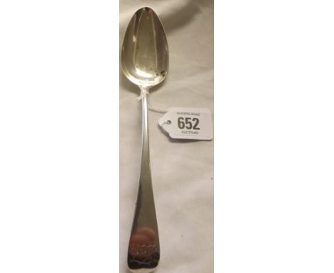 A GEORGE III SILVER TABLE SPOON - LONDON 1796 