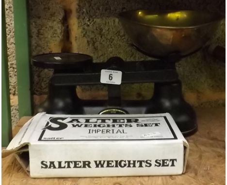 SET OF SALTER SCALES WITH WEIGHTS    
