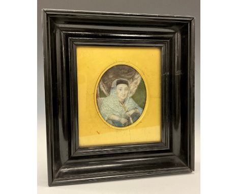 Indian School, portrait miniature of Joanna Nobilis Sombre popularly know as Begam Samru (Nee Zeb Al-Nisa) (c.1753-1836), sea