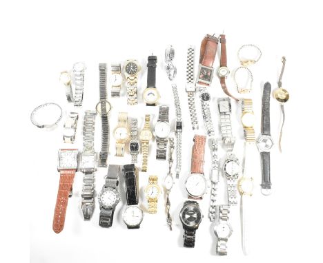 A collection of vintage and later wrist watches. The mixed lot to include wristwatches with stainless steel, material, rubber