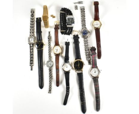 Collection of modern and vintage wristwatches. The watches to include Eagle Moss with woven strap cased. Quart watch with bla
