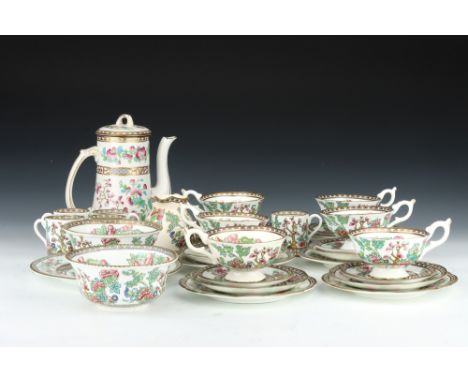 A Coalport Indian Tree Part Tea and Coffee Service, including demi-tasse coffee cans &amp; saucers, teacups &amp; saucers, mi