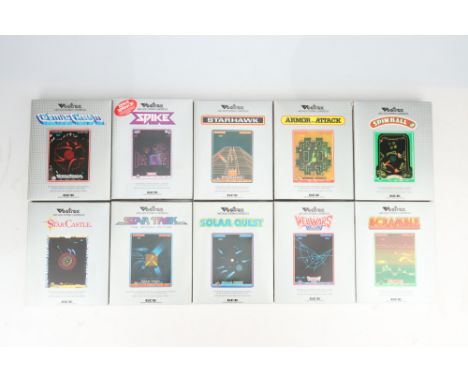 A Large Collection of Original Vectrex Console Game Cartridges, including Spike; Armor Attack; Starhawk: Scramble: Cosmiv Cha