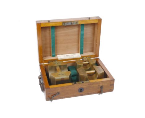 Standard Set of Customs Inspectors Octagonal Avoirdupois Weights, English, c. 1906, engraved to the top 'AVOIR' and to the fr