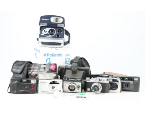 A Mixed Selection of Cameras, to include two Polaroid cameras, together with a small selection of compact cameras (a lot)
