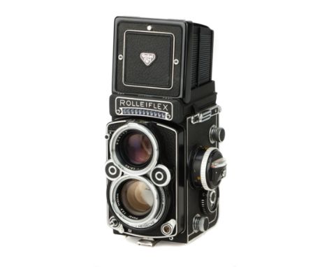 A Rollei Rolleiflex 2.8F TLR Medium Format Camera, black, serial no. 2456701, with Carl Zeiss Planar f/2.8 80mm lens, body, V