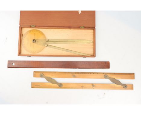 Nautical Drawing and Calculating, An atique Gunters scale in boxwood with good patina, c.1800, with Gunter's line ans numerou