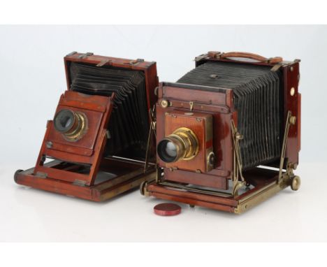 A Thornton Pickard Ruby Royal Triple Extension Mahogany Half Plate Field Camera, together with a Thornton Pickard Pembroke, b