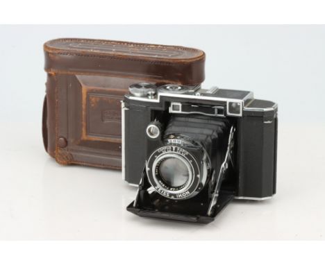 A Zeiss Ikon Super Six 530/16 Rangefinder Camera, with Carl Zeiss Jena Tessar f/2.8 80mm lens, body, G, shutter not working, 