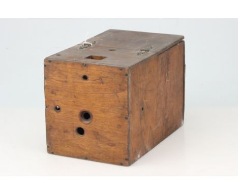 A Blair Camera Co. Wooden Detective Camera, lacking lens (AF)