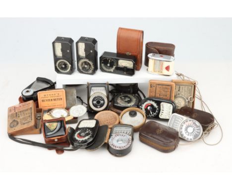 A Selection of Early Light Meters, from makers including Weston, Watkins, Wynne's, Gossen, &amp; more,