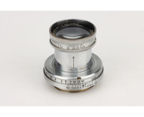 A Leitz Summar f/2 50mm Lens, chrome, serial no, 423846, body, G, elements, G, some internal haze