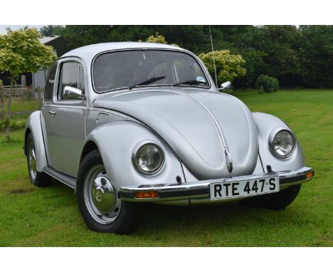 A 1977 Volkswagen Beetle Silver Jubilee limited edition, registration number RTE 447S, silver. The Silver Jubilee is one of t