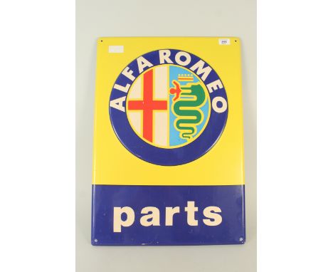 A vintage plastic Alfa Romeo parts sign 69cm x 50cm (approx 27" x 19 1/2") 