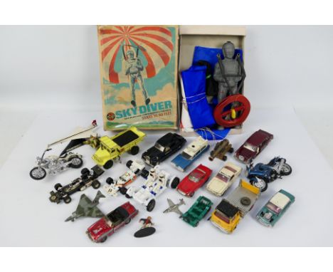 Dinky - Corgi - Airfix - Britains - 21 x unboxed vehicles and a boxed Airfix Skydiver Dinky Volvo P1800 # 116, Gloster Javeli