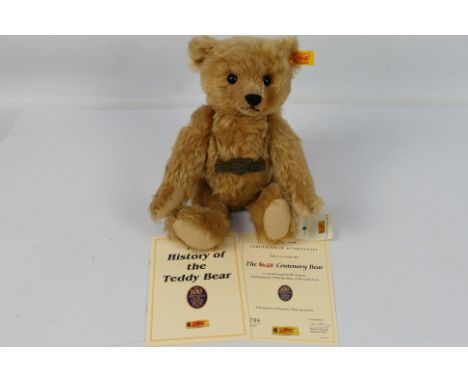 Steiff, Danbury Mint exclusive - Steiff. "Centenary Bear" a Danbury Mint exclusive. With gold Steiff pin and yellow tag in ea