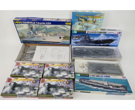 Airfix - Tamiya - Heller - A collection of eight model kits in various scales. Lot includes Airfix 1:72 #0132 LCVP Landing Cr