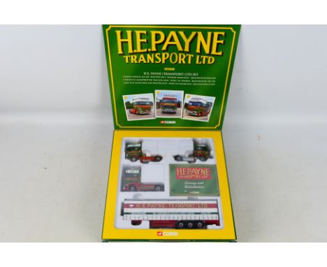 Corgi - A boxed Limited Edition Corgi CC99147 'H.E. Payne Transport Ltd' set. The set which contains three tractor units, cur