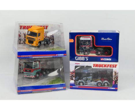 Corgi - Four boxed 1:50 scale Limited Edition diecast model tractor units from Corgi. Lot consists of CC13210 DAF XF Super Sp