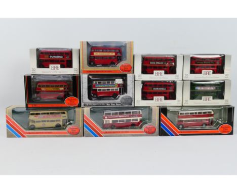 EFE - Busses. A selection of Eleven boxed 1:76 scale diecast model EFE buses and coaches. Models appear in Mint condition in 