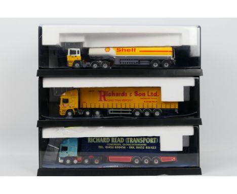 Corgi - Three boxed Corgi 1:50 scale diecast ERF 'Modern Trucks'. Lot consists of #75102 ERF Tanker 'Shell UK'; #75203 ERF Cu