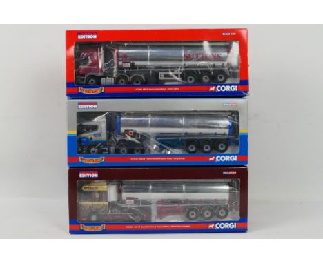 Corgi - A trio of boxed 1:50 scale Limited Edition diecast General Purpose Tanker trucks from Corgi's 'Haulier of Renown' ser