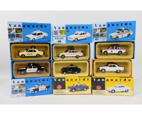 Vanguards - A squad of six boxed Limited Edition diecast 1:43 scale 'Police / Emergency'' vehicles from Vanguards. Lot includ