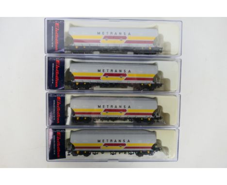 Electrotren - Four boxed HO gauge Electrotren #8010K Covered Hopper wagons in 'Metransa' livery. Wagons appear Mint in Mint b