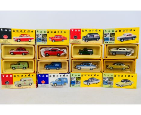 Vanguards - Eight boxed 1:43 scale diecast model vehicles from Vanguards. Lot includes VA06101 Ford Zephyr MkII (Aqua Blue / 