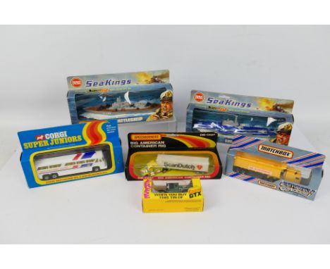 Matchbox - Corgi - Lledo - Speedburners - 6 x boxed vehicles including Convoy Kenworth Tipper truck # CY20, Sea Kings Battles