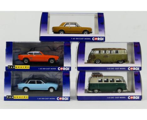 Vanguards - Five boxed diecast Limited Edition 1:43 scale model vehicles from Vanguards. Lot includes VA04119 Ford Cortina Mk