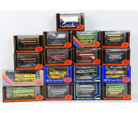 EFE, Gilbow - 17 x boxed mostly 1:76 scale die-cast EFE and Gilbow buses and coaches - Lot includes an EFE 'De Luxe Series' #