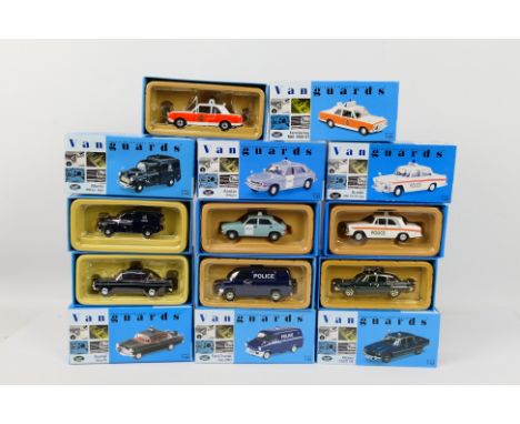 Vanguards - Seven boxed Limited Edition diecast 1:43 scale 'Police' vehicles from Vanguards. Lot includes  VA04105 Ford Corti