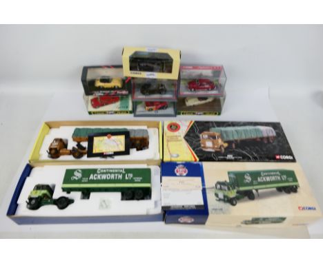 Corgi - A collection of boxed diecast model cars and trucks From Corgi. Lot includes CC12603 Scammell Crusader Sheeted Flat T