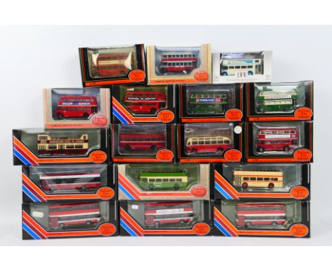 EFE - 17 x boxed 1:76 scale EFE buses and coaches - Lot includes a #18502 Bristol VR 2 'Eastern Counties' open top bus. A #18